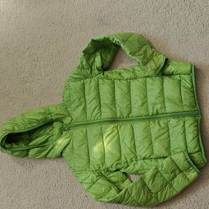 Kids Lightweight Hooded Puffer Jacket - Green